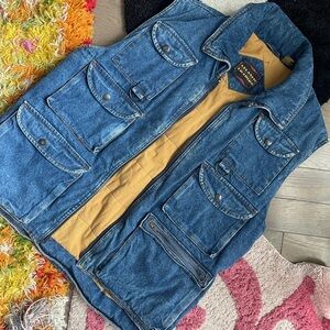 Vintage 90s denim utility cargo vest XL